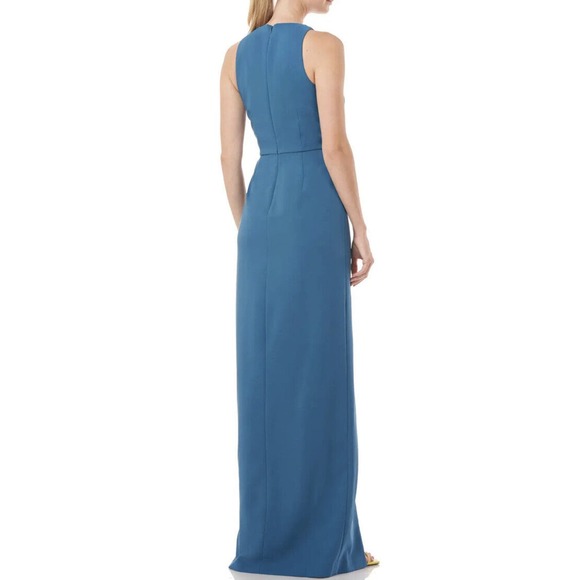 Kay Unger Megan Jewel Neck Column Gown in Baltic Blue New $298 Plus ~Size 18 - Picture 2 of 16